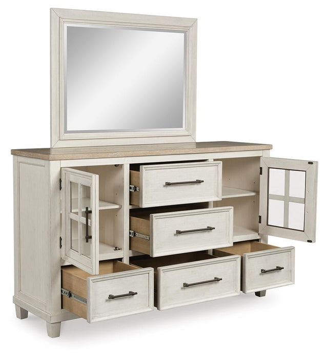 Shaybrock King Panel Bed, Dresser, Mirror, Chest and Nightstand