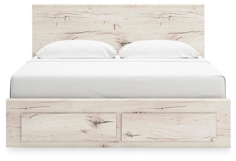 Lawroy King Panel Storage Bed, Dresser, Mirror and Nightstand