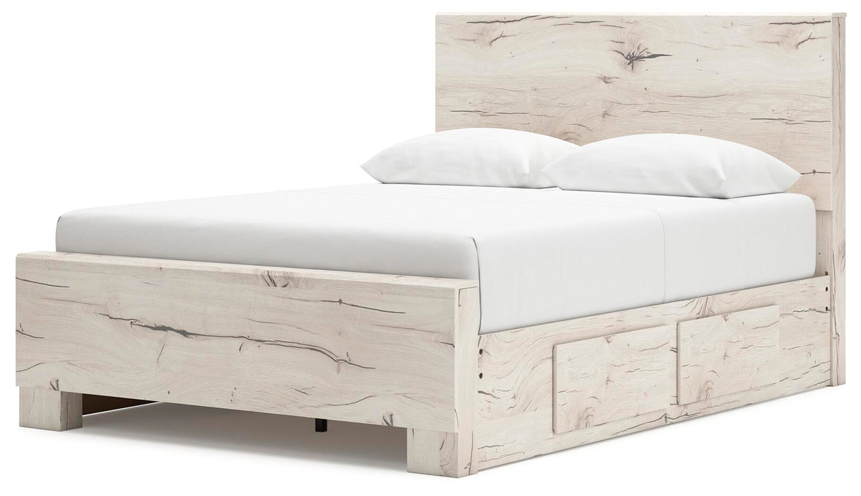 Lawroy Queen Panel Bed with Storage, Dresser, Mirror and Nightstand