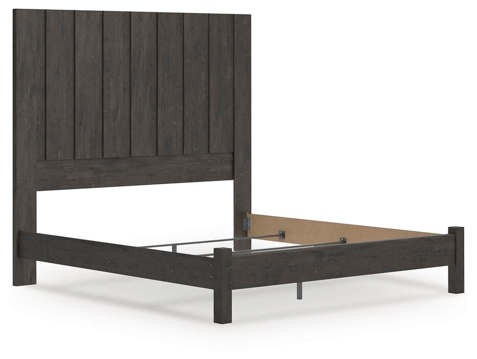 Fraluna King Panel Bed, Dresser, Mirror, Chest and Nightstand