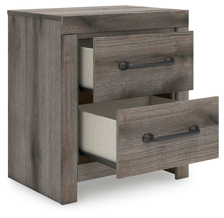 Graystorm King Panel Bed, Dresser, Mirror and Nightstand