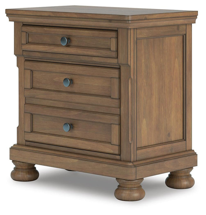 Feddinger King Storage Sleigh Bed with Mirrored Dresser, Chest and Nightstand