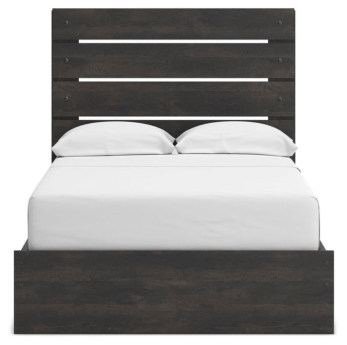 Hollivern Full Panel Storage Bed, Dresser, Mirror and Nightstand