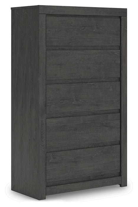 Fraluna Queen Panel Bed, Dresser, Mirror, Chest and Nightstand
