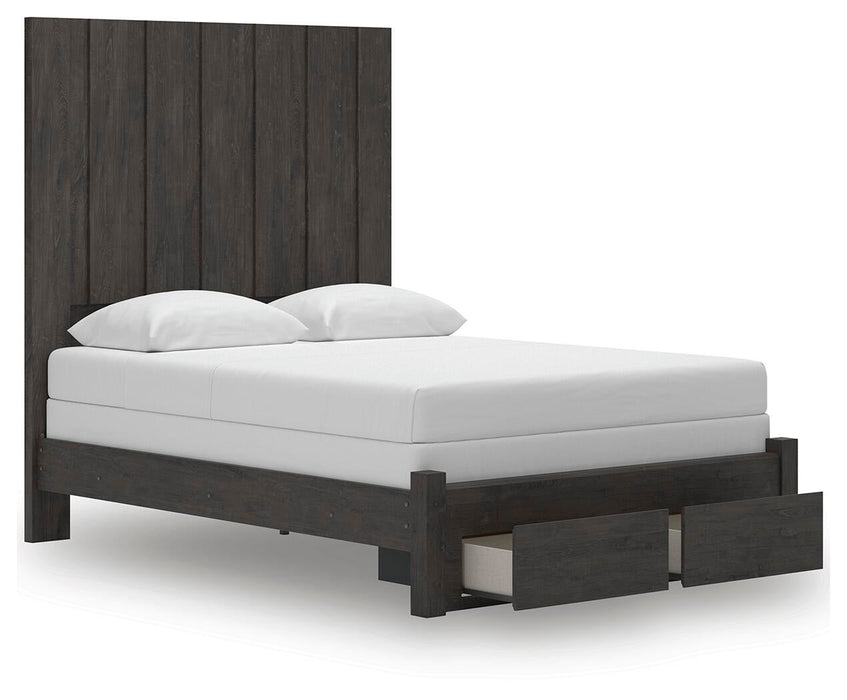 Fraluna Queen Panel Storage Bed, Dresser, Mirror, Chest and Nightstand