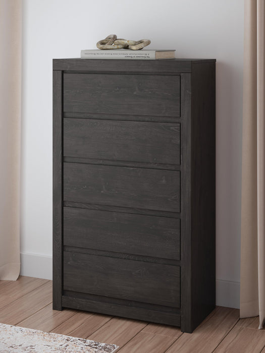 Fraluna Queen Panel Storage Bed, Dresser, Mirror, Chest and Nightstand