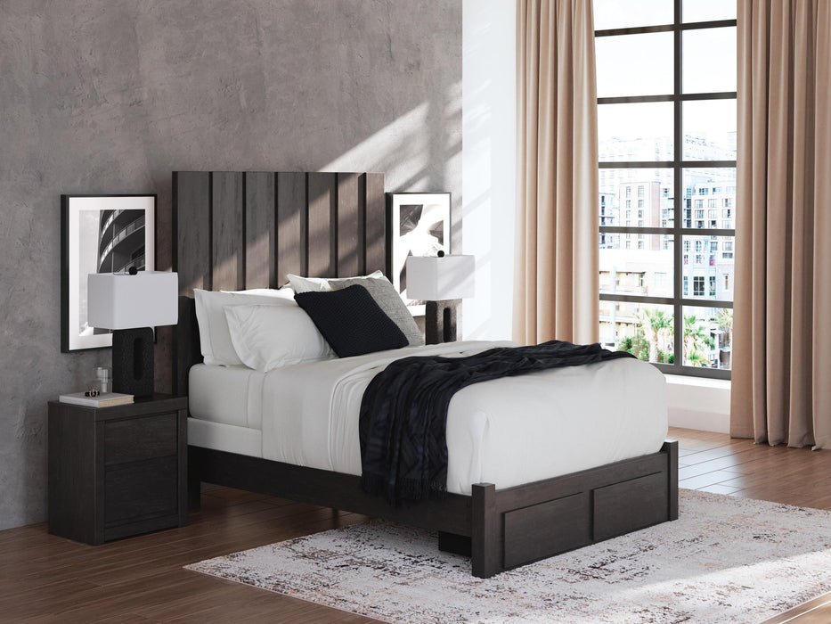 Fraluna Queen Panel Storage Bed, Dresser, Mirror, Chest and Nightstand