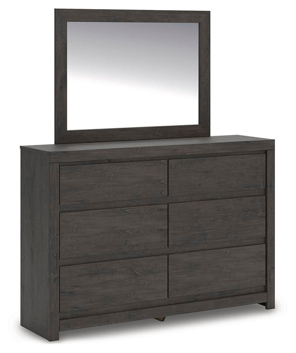 Fraluna King Panel Storage Bed, Dresser, Mirror and Nightstand