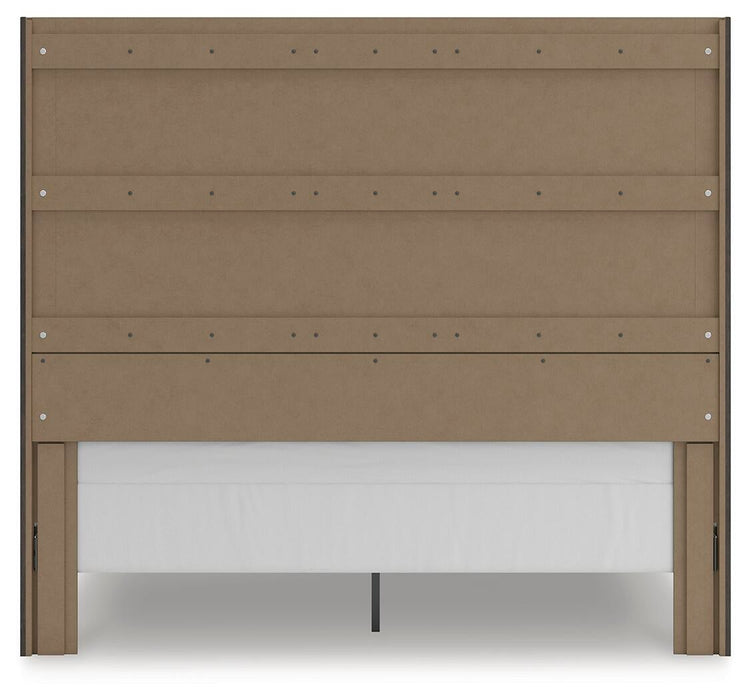 Fraluna King Panel Storage Bed, Dresser, Mirror and Nightstand