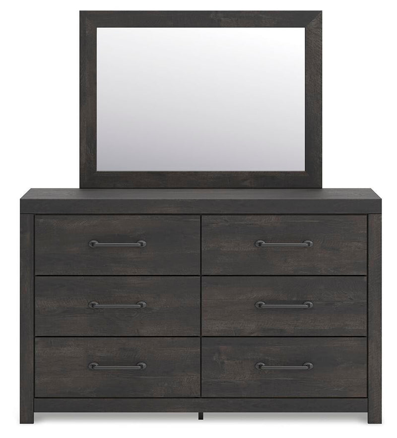 Hollivern King Panel Bed, Dresser, Mirror and Nightstand