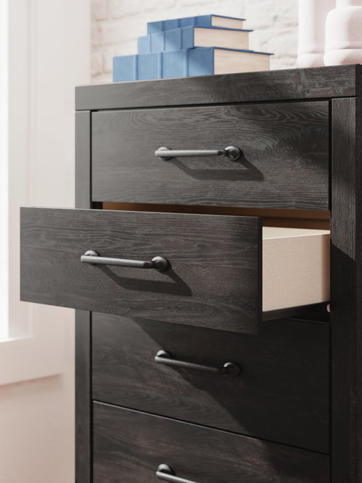 Hollivern Full Panel Storage Bed, Dresser, Mirror, Chest and Nightstand
