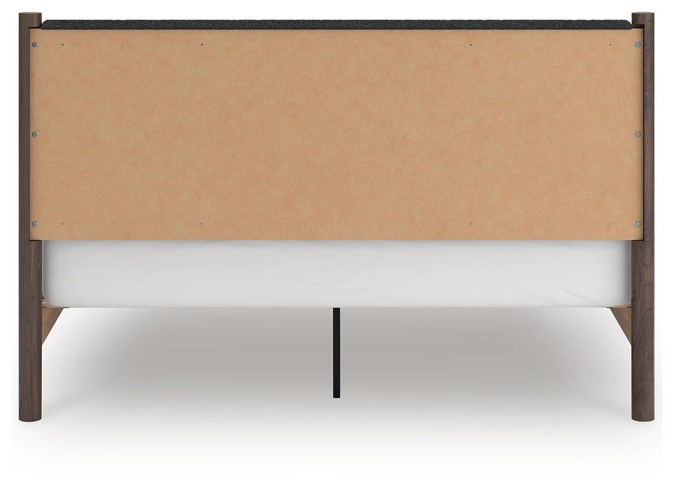 Pamytta King Upholstered Panel Platform Bed, Dresser, Mirror, Chest and Nightstand