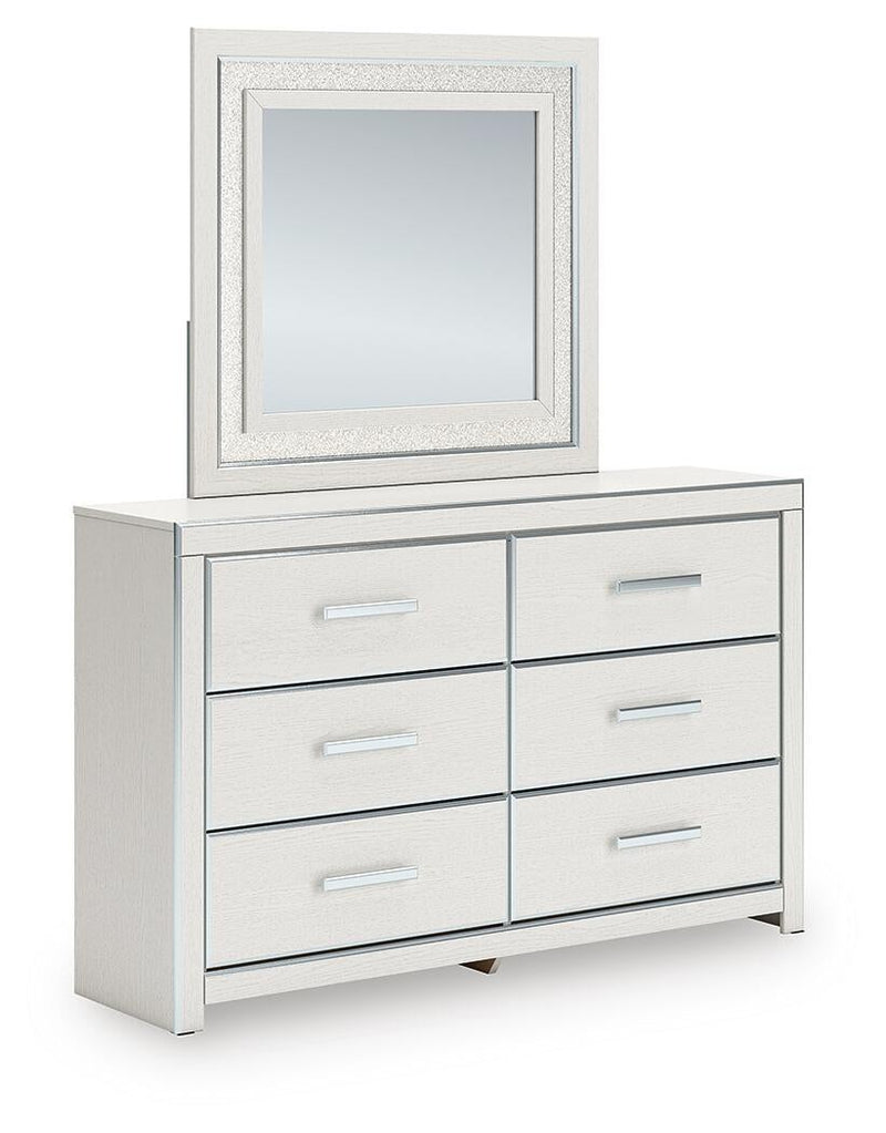 Birmonton Queen Upholstered Panel Bed, Dresser and Mirror