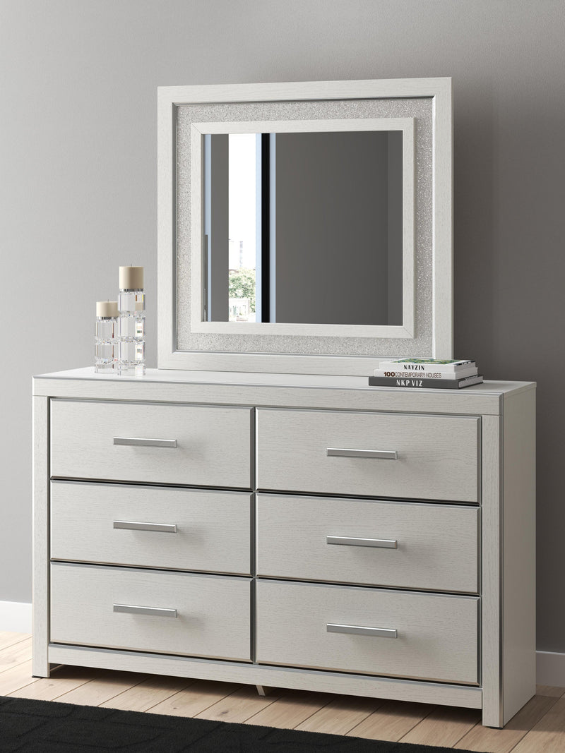 Zuraleus Queen Upholstered Panel Platform Bed, Dresser, Mirror, Chest and Nightstand