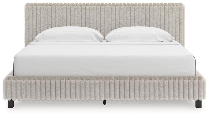 Zuraleus King Upholstered Bed, Dresser, Mirror and Nightstand