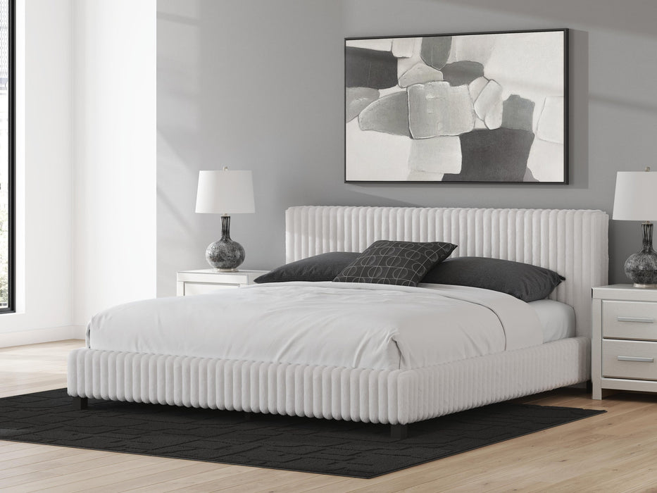 Zuraleus King Upholstered Bed, Dresser, Mirror and Nightstand