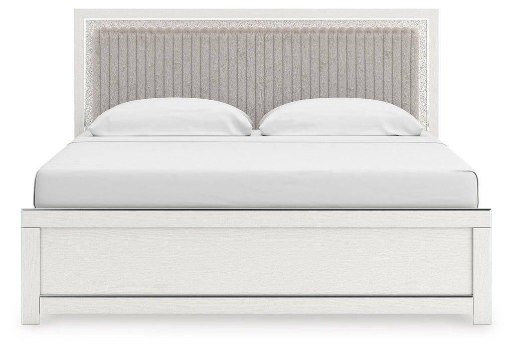 Zuraleus King Upholstered Panel Bed, Dresser and Mirror