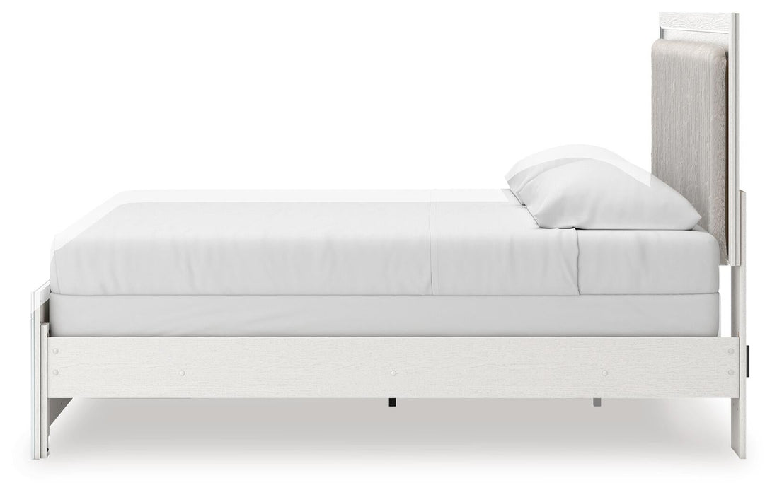Zuraleus King Upholstered Panel Bed, Dresser and Mirror