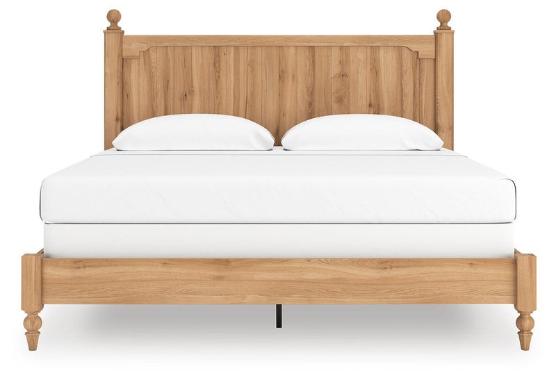 Aleaport King Panel Bed with Mirrored Dresser and Nightstand