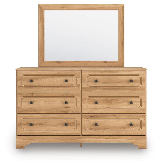 Aleaport Full Panel Bed with Mirrored Dresser and Nightstand
