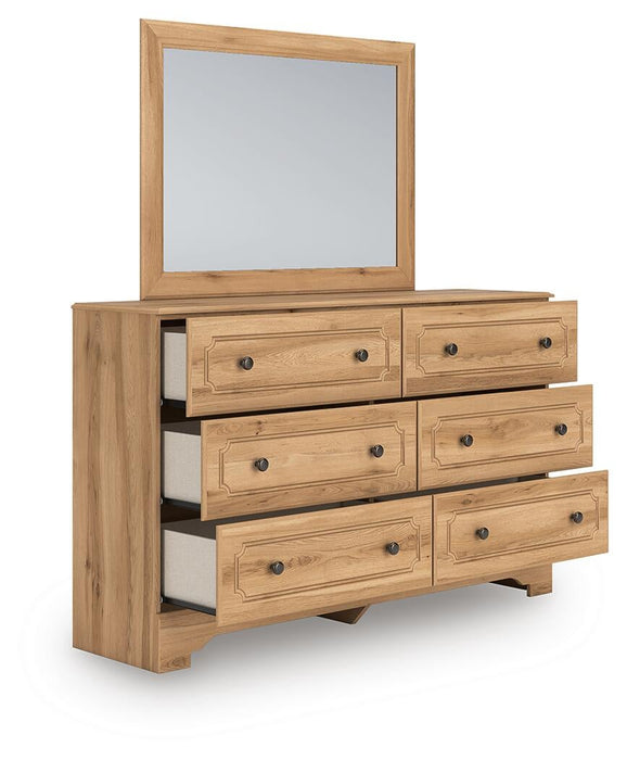 Aleaport Full Panel Bed with Mirrored Dresser and Nightstand