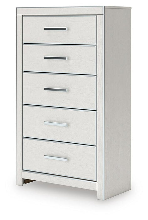 Zuraleus King Upholstered Panel Platform Storage Bed, Dresser, Mirror, Chest and Nightstand