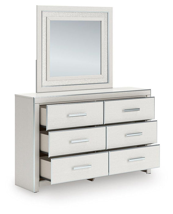 Zuraleus Queen Upholstered Panel Platform Storage Bed, Dresser, Mirror, Chest and Nightstand