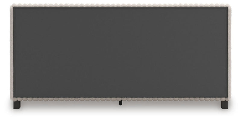 Zuraleus California King Upholstered Bed, Dresser, Mirror and Nightstand