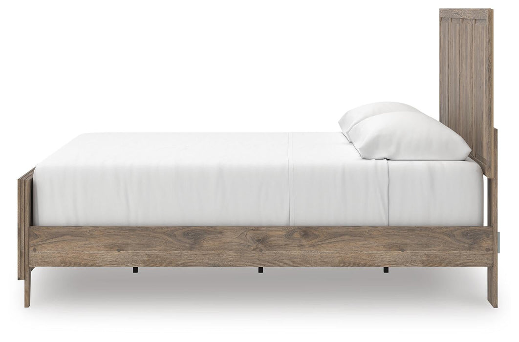Rusticott King Panel Bed with Mirrored Dresser
