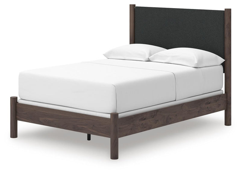 Pamytta Full Upholstered Panel Bed, Dresser, Mirror, Chest and Nightstand
