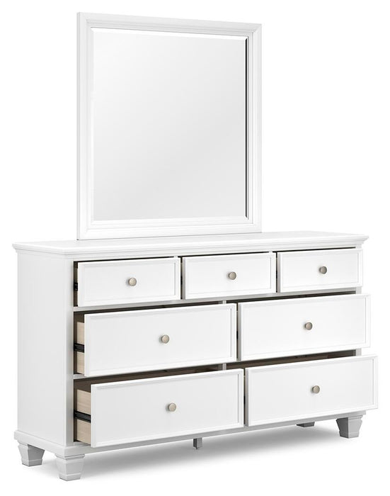 Fortman King Panel Storage Bed with Mirrored Dresser and Nightstand