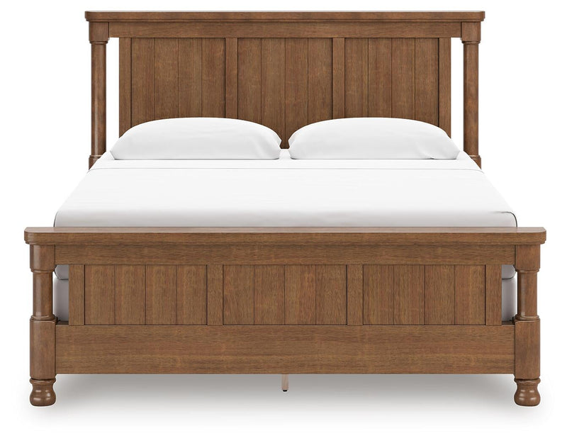 Rowlenstown King Poster Bed with Mirrored Dresser