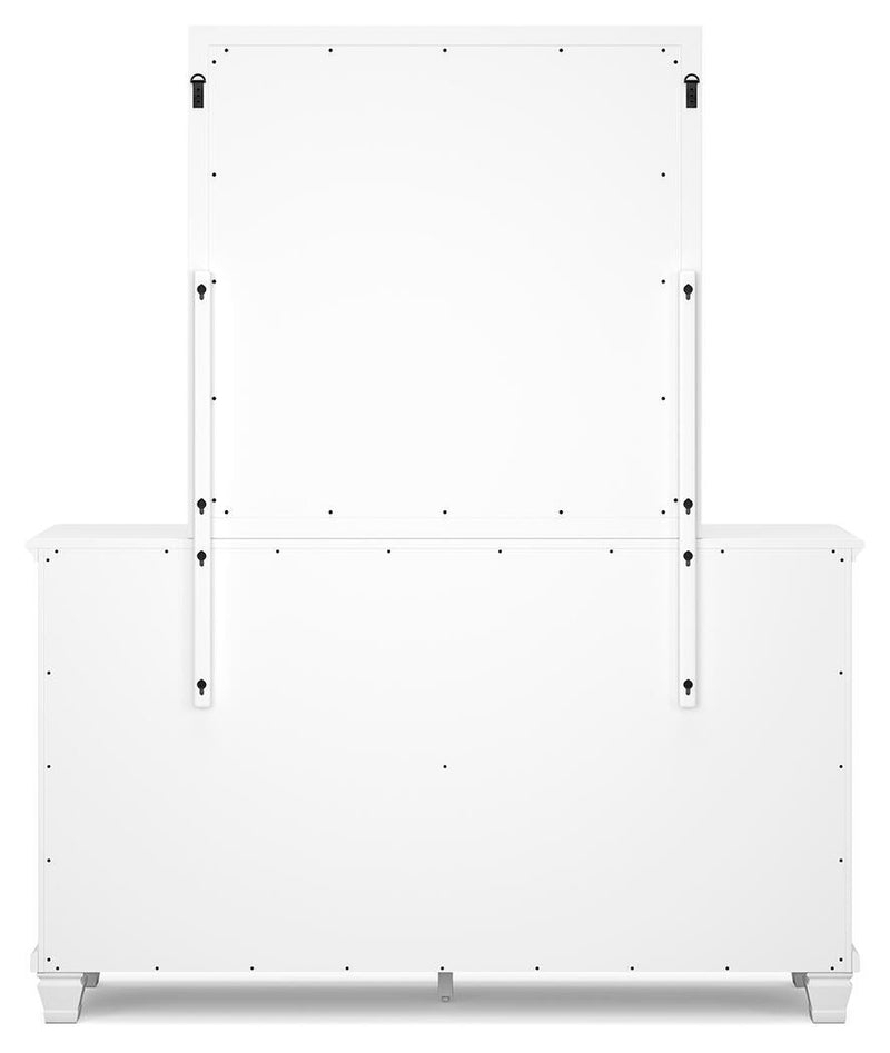 Fortman King Panel Storage Bed with Mirrored Dresser