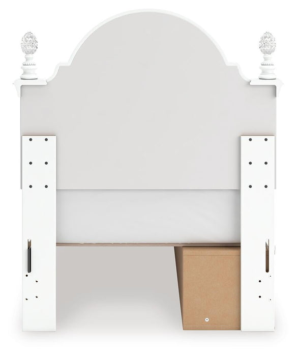 Kozlani Twin Upholstered Panel Storage Bed, Dresser and Mirror
