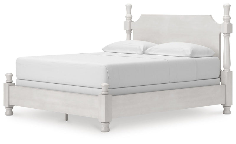 Rowlenstown California King Poster Bed, Dresser, Mirror and Nightstand