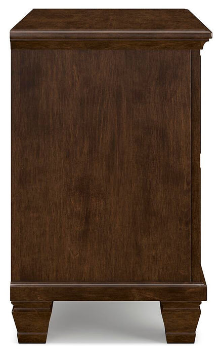 Danabrin California King Panel Storage Bed, Dresser, Mirror and Nightstand