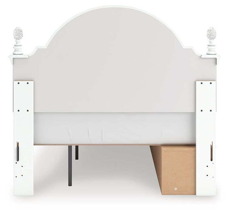 Kozlani Full Upholstered Panel Storage Bed, Dresser and Mirror