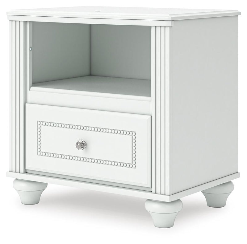 Kozlani Twin Upholstered Panel Storage Bed, Dresser, Mirror and Nightstand