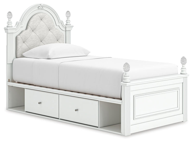 Kozlani Twin Upholstered Panel Bed with Storage
