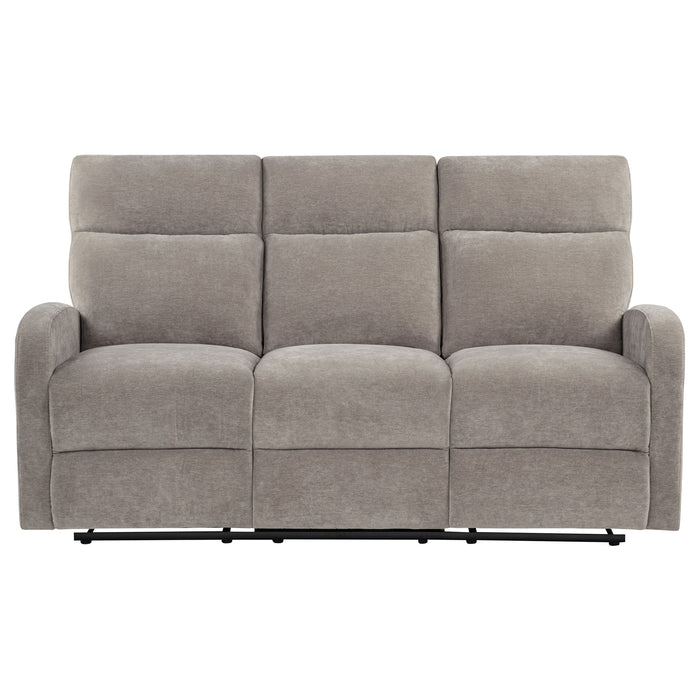 Hamilton Chenille Upholstered Manual Reclining Sofa Sand
