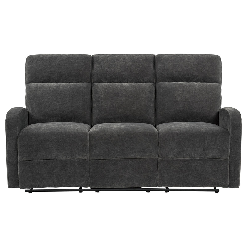 Hamilton Chenille Manual Reclining Sofa Charcoal Grey