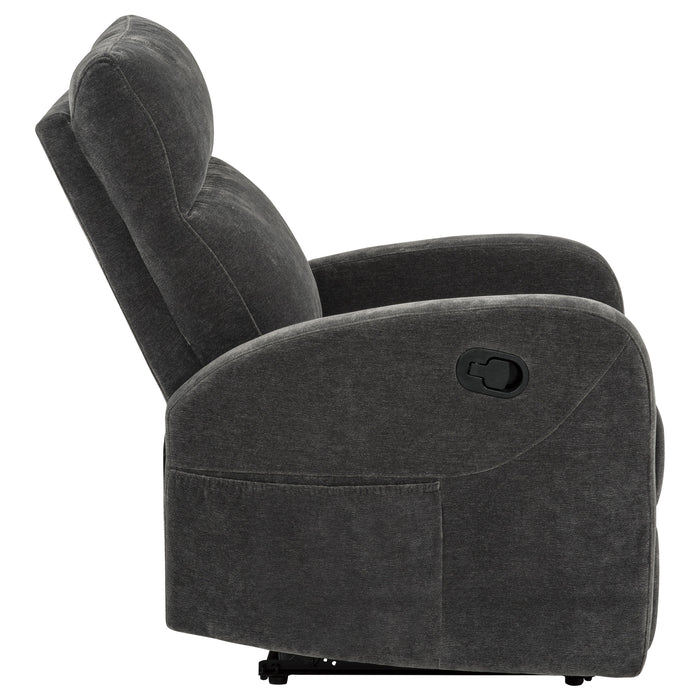 Hamilton Chenille Upholstered Manual Glider Recliner Charcoal Grey