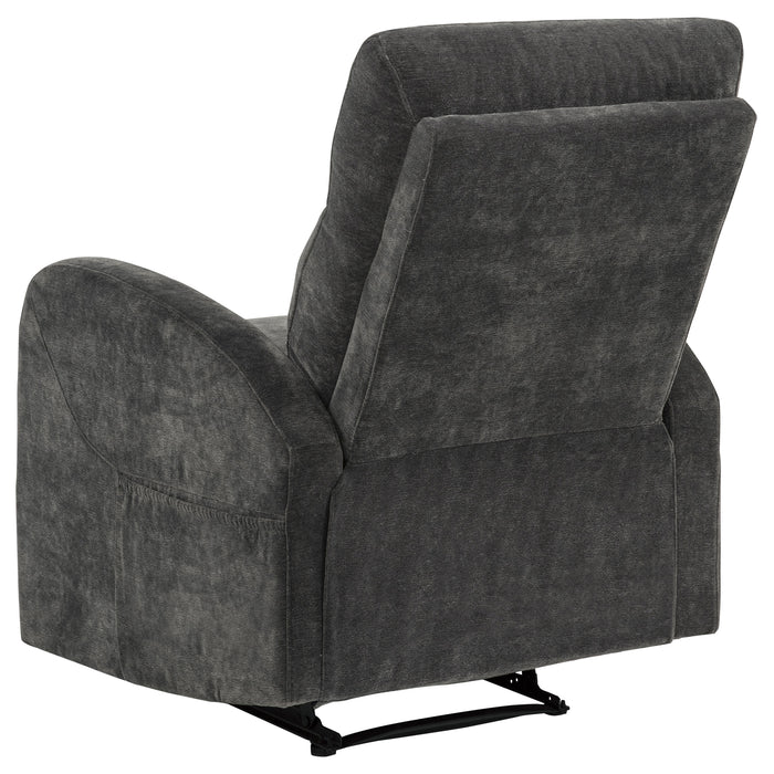 Hamilton Chenille Upholstered Manual Glider Recliner Charcoal Grey