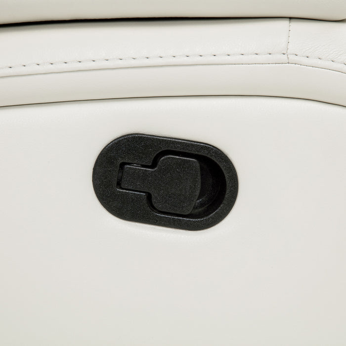 Camila Upholstered Motion Reclining Sofa White