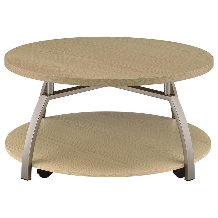 Dacre 2-piece Round Coffee and End Table Set Greige