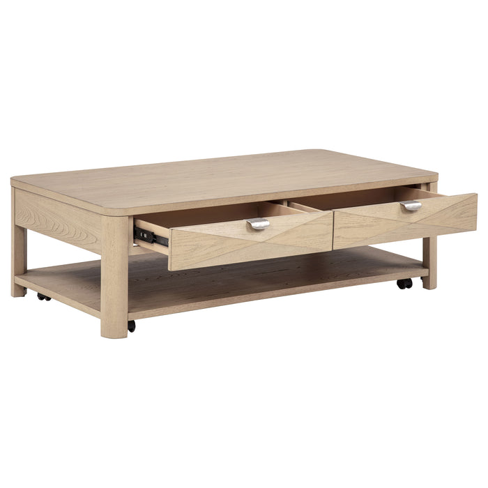 Marcelo 3-piece Coffee Table Set with Storage Light Elm