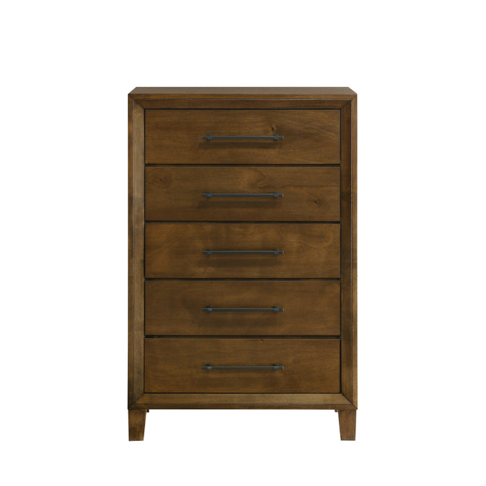 BALLARD 5 DRAWER CHEST-WALNUT