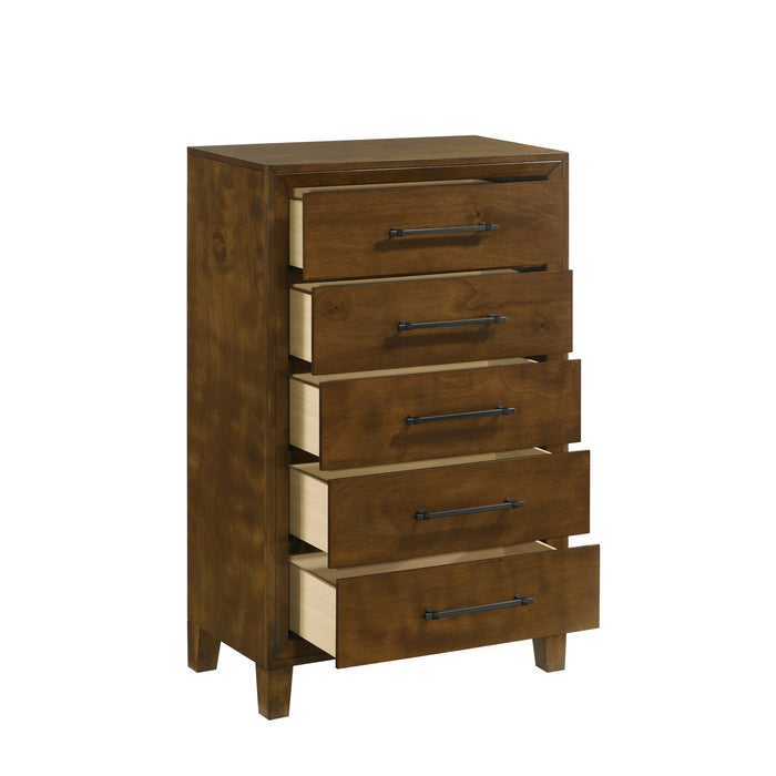 BALLARD 5 DRAWER CHEST-WALNUT