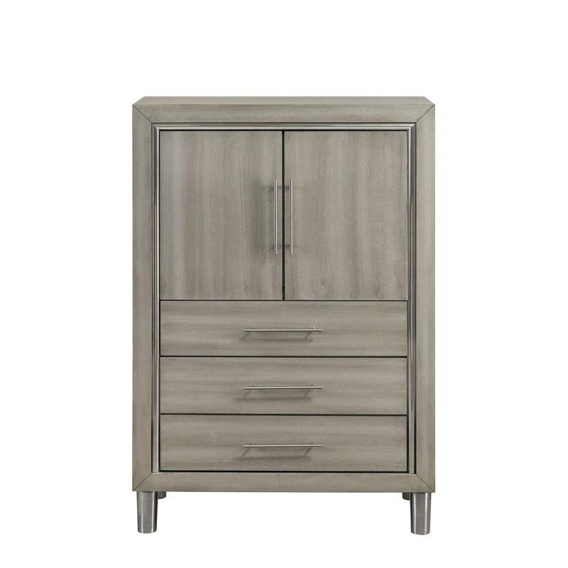 LENNOX DOOR CHEST WITH LED LIGHT-GRAY