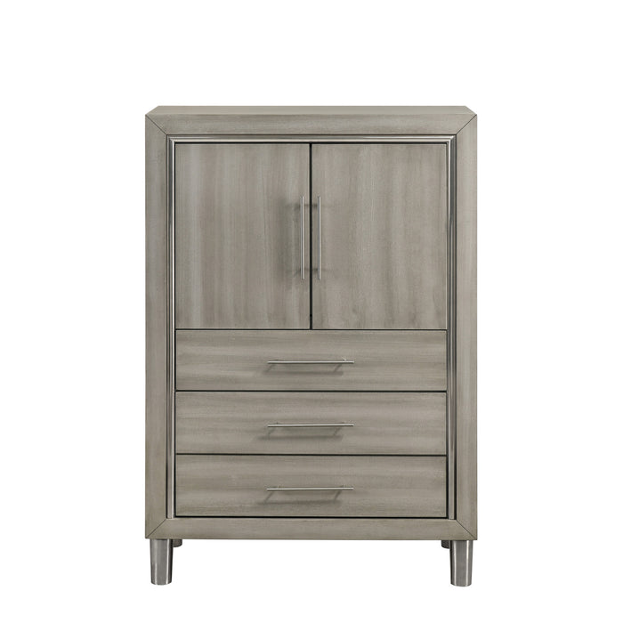 LENNOX DOOR CHEST WITH LED LIGHT-GRAY